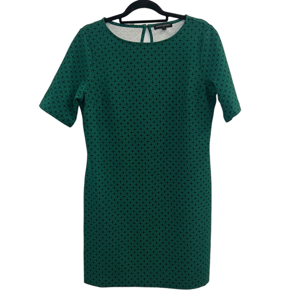 Banana Republic Patterned Green Dress - Size M